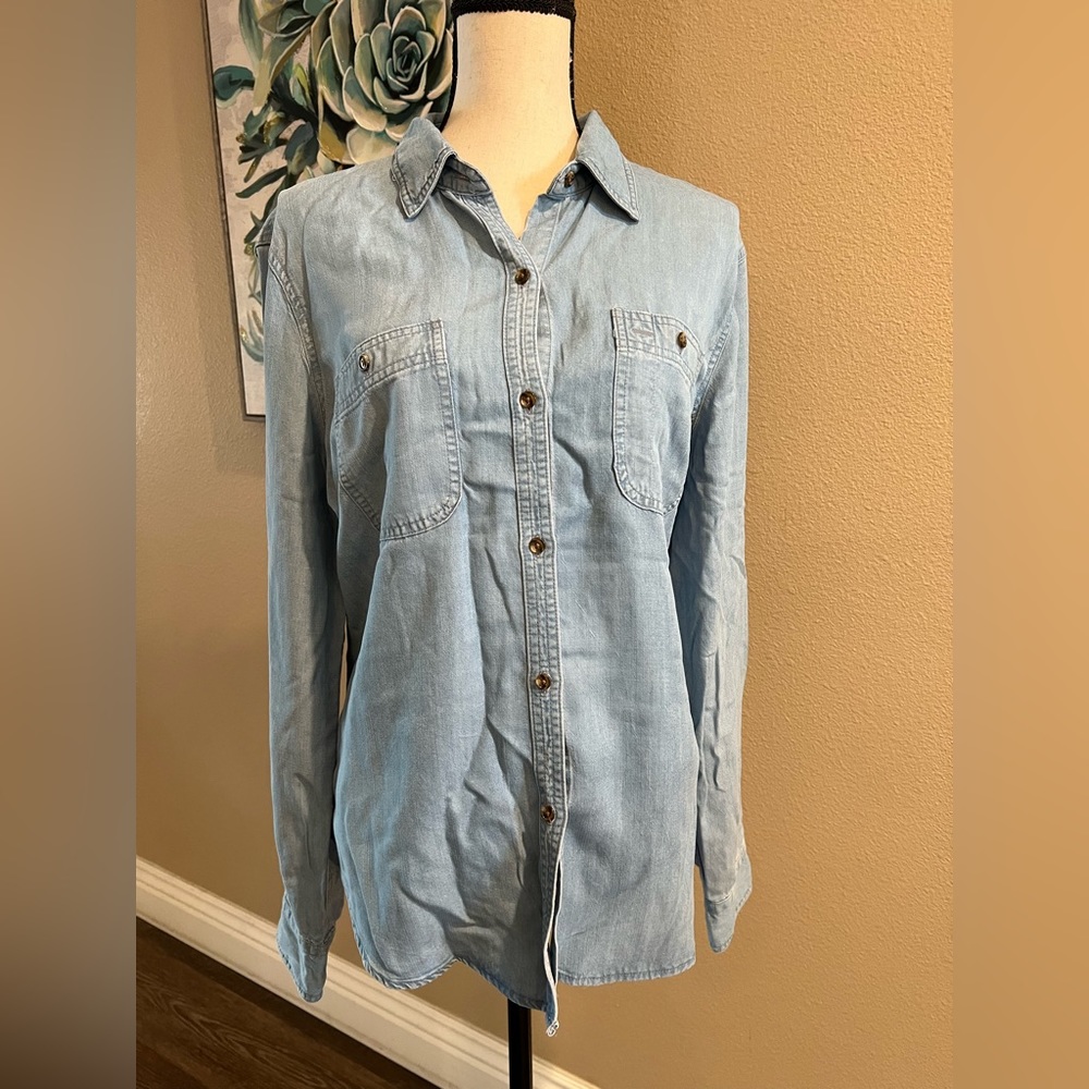 Woman’s Chaps Denim Button Down Long Sleeve